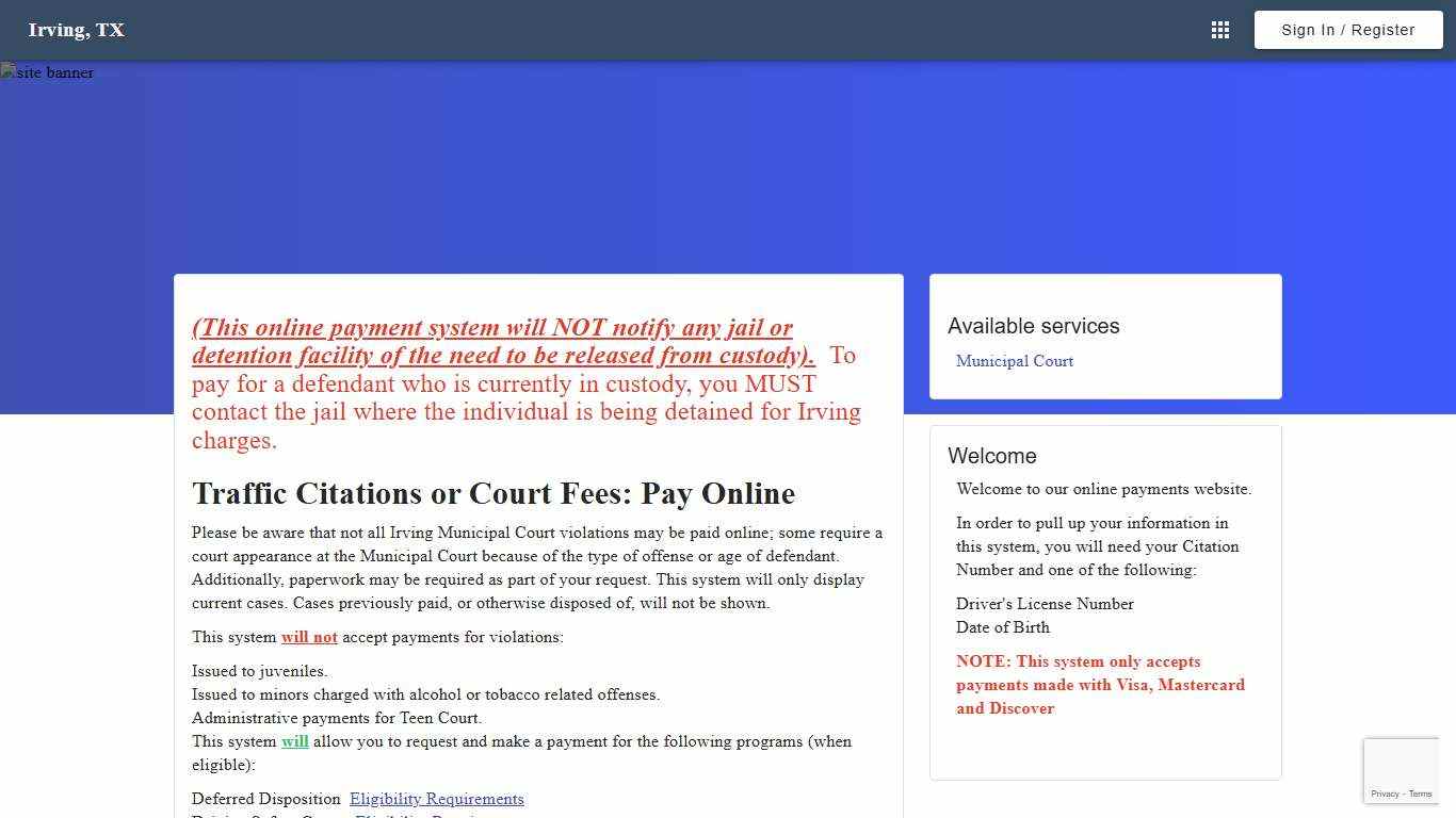 Irving, TX - Municipal Online Services